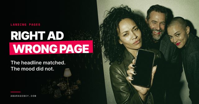 Featured image for the article: RIGHT AD WRONG PAGE. The headline matched. The mood did not.