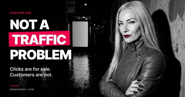 Featured image for the article: NOT A TRAFFIC PROBLEM. Clicks are for sale. Customers are not.