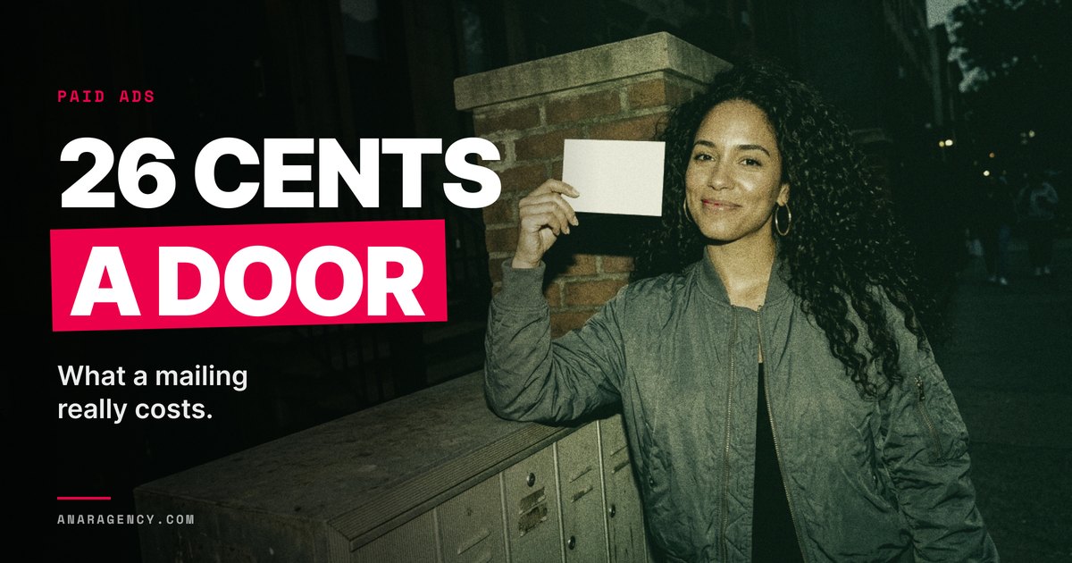 Featured image for the article: 26 CENTS A DOOR. What a mailing really costs.
