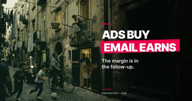 Featured image for the article: ADS BUY EMAIL EARNS. The margin is in the follow-up.