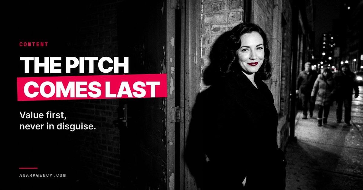 Featured image for the article: THE PITCH COMES LAST. Value first, never in disguise.