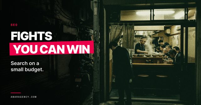 Featured image for the article: FIGHTS YOU CAN WIN. Search on a small budget.