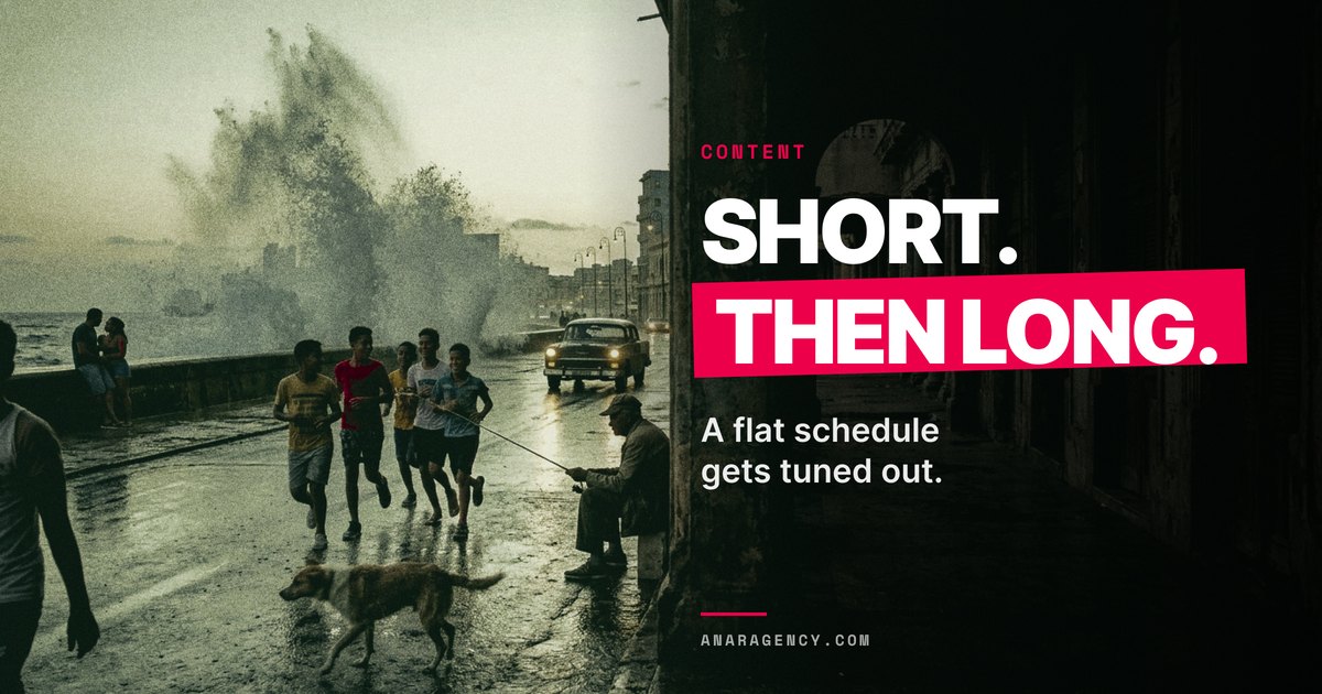 Featured image for the article: SHORT. THEN LONG.. A flat schedule gets tuned out.