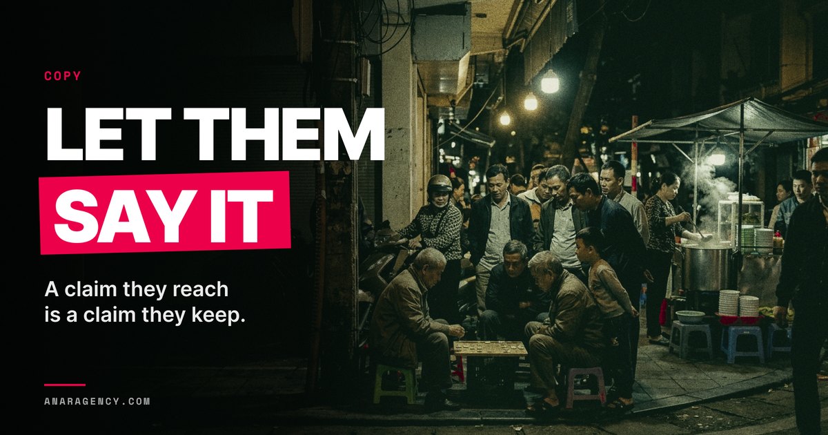 Featured image for the article: LET THEM SAY IT. A claim they reach is a claim they keep.