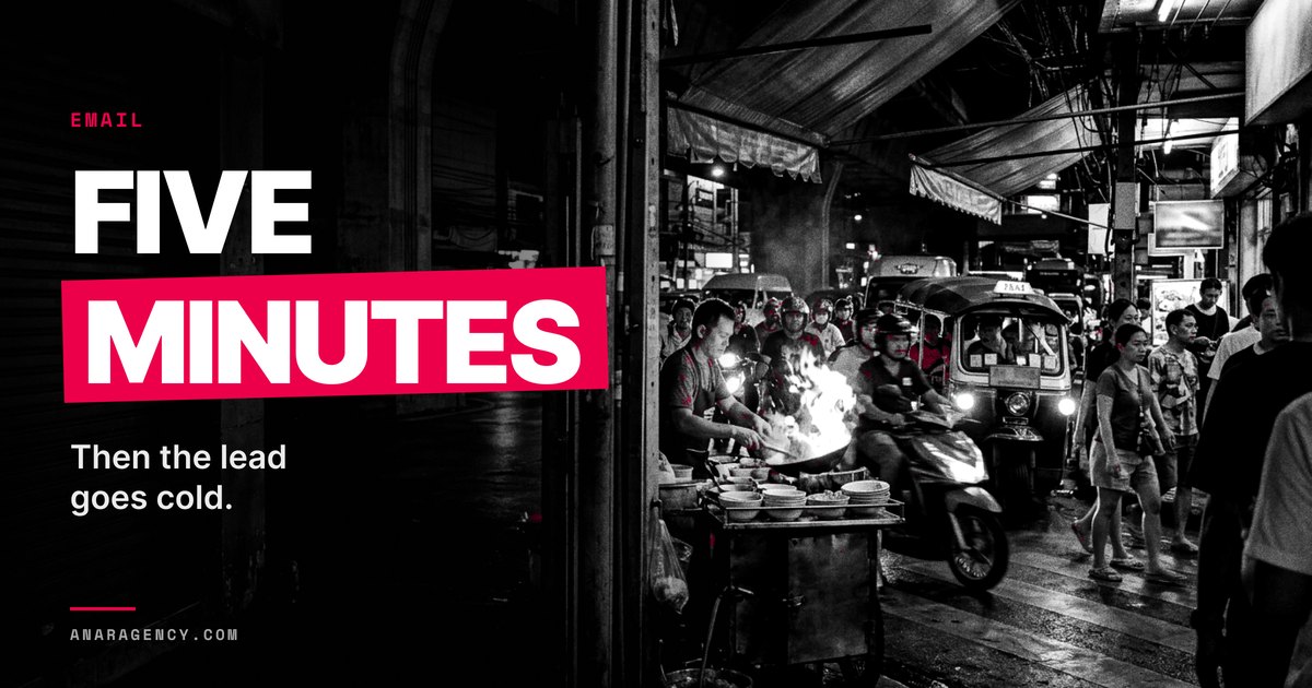 Featured image for the article: FIVE MINUTES. Then the lead goes cold.