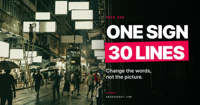 Featured image for the article: ONE SIGN 30 LINES. Change the words, not the picture.
