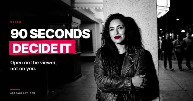 Featured image for the article: 90 SECONDS DECIDE IT. Open on the viewer, not on you.