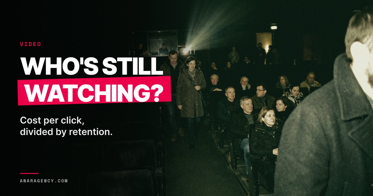 Featured image for the article: WHO'S STILL WATCHING?. Cost per click, divided by retention.
